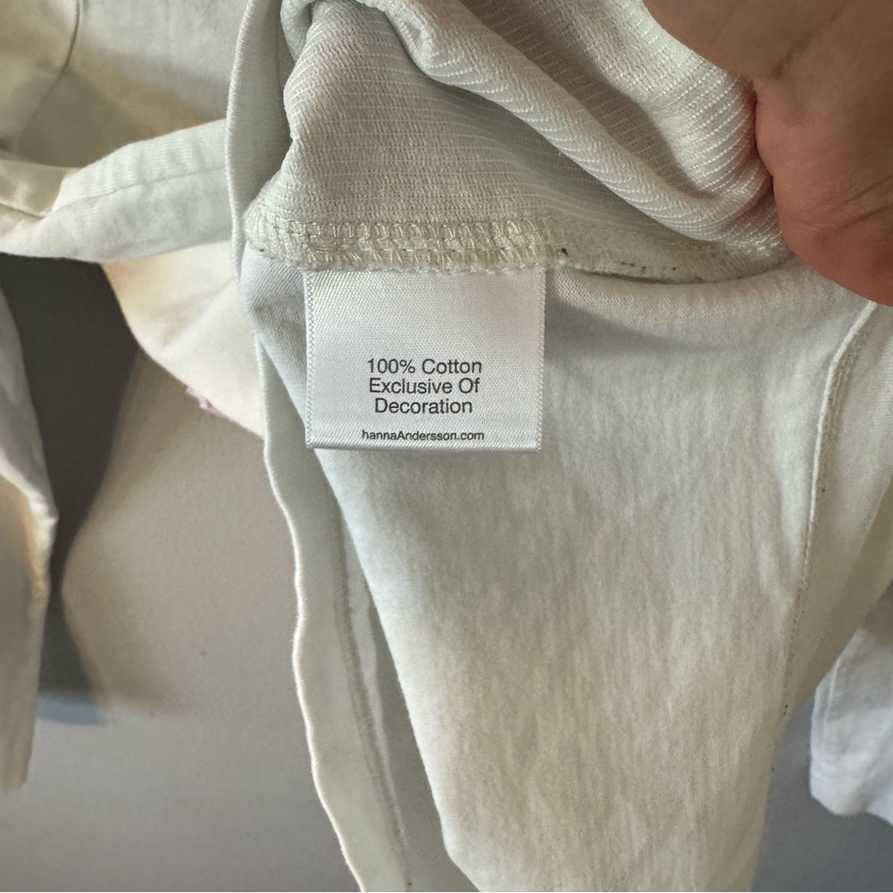 Hanna Andersson Kids White Winter Beanie Graphic Long Sleeve Tee Size 140 - Picture 5 of 6